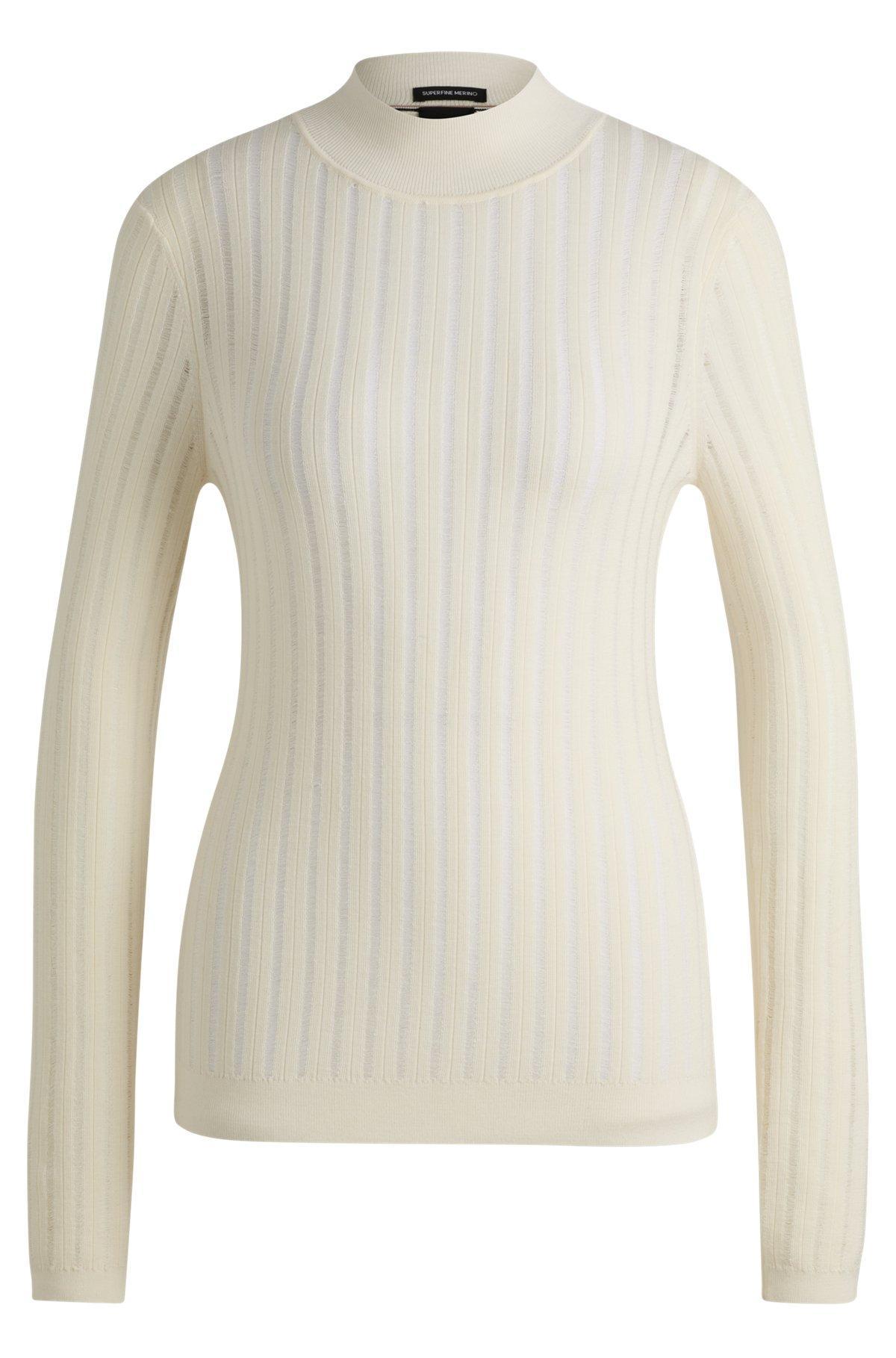 Wool sweater with structured stripes Product Image