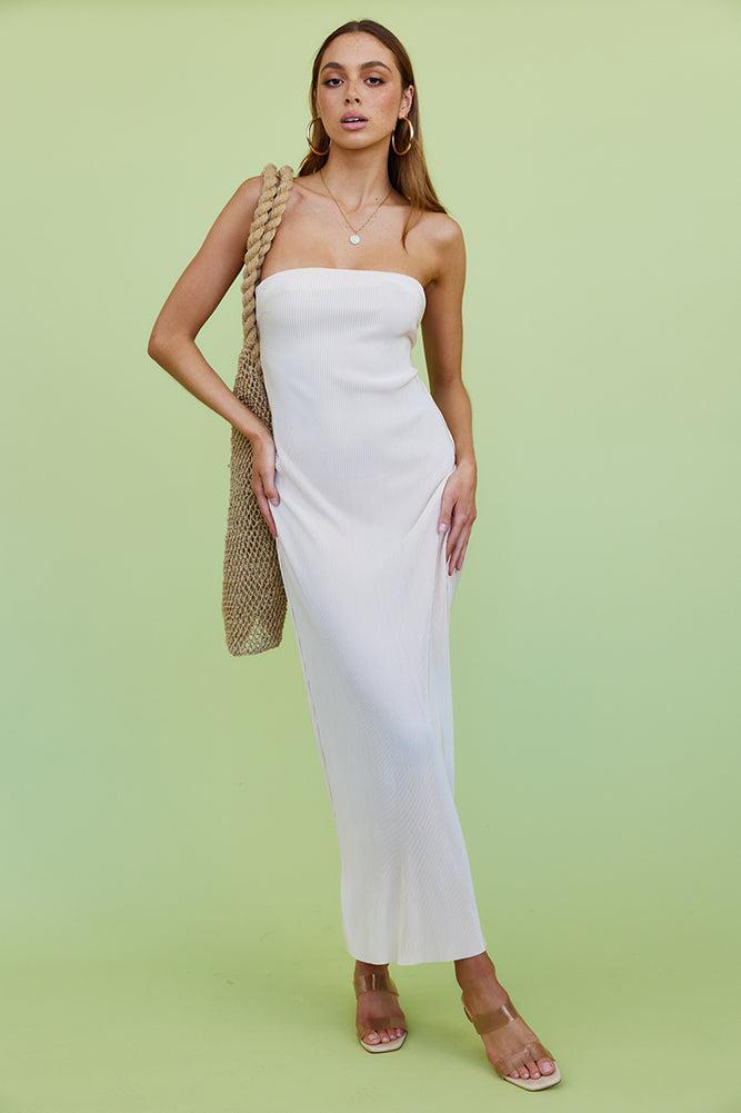 Thinking Of Dusk Maxi Dress Champagne Product Image