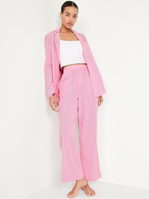 High-Waisted Poplin Pajama Pant Product Image