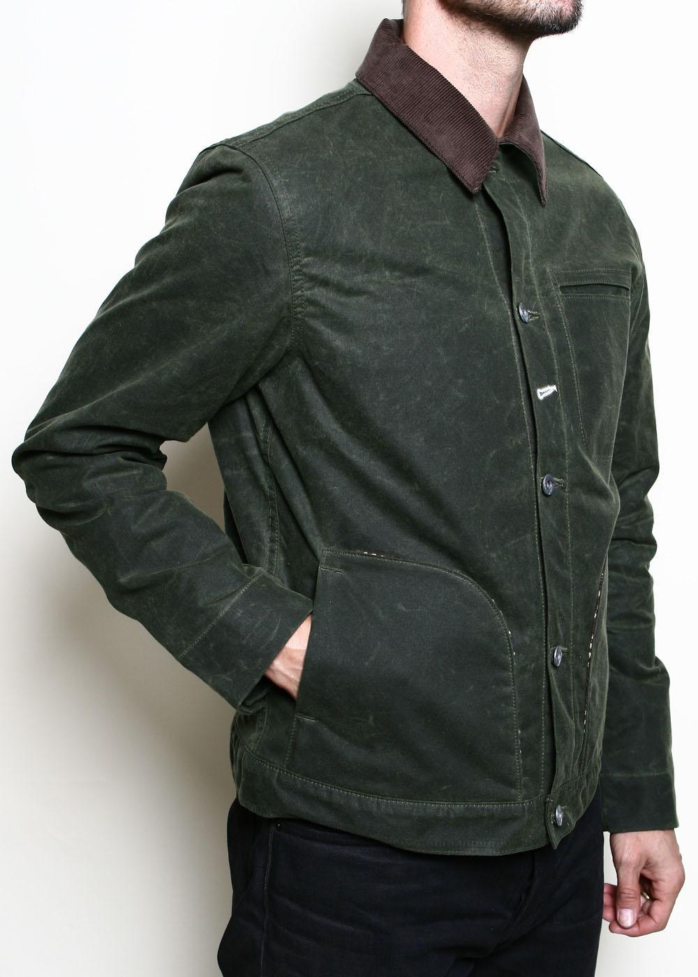 Supply Jacket // Lined Olive Ridgeline Wool Dot Product Image