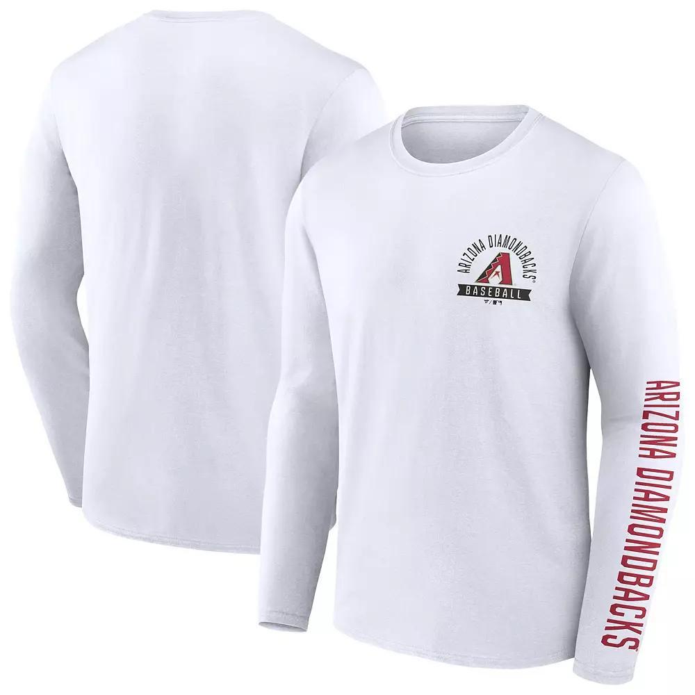 Men's Fanatics  White Arizona Diamondbacks Press Box Long Sleeve T-Shirt, Size: 5XL Product Image