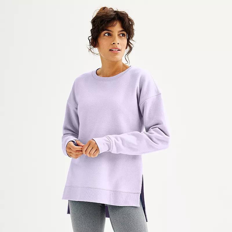 Womens Tek Gear High Slit Ultrasoft Fleece Tunic Pink Grigio Product Image