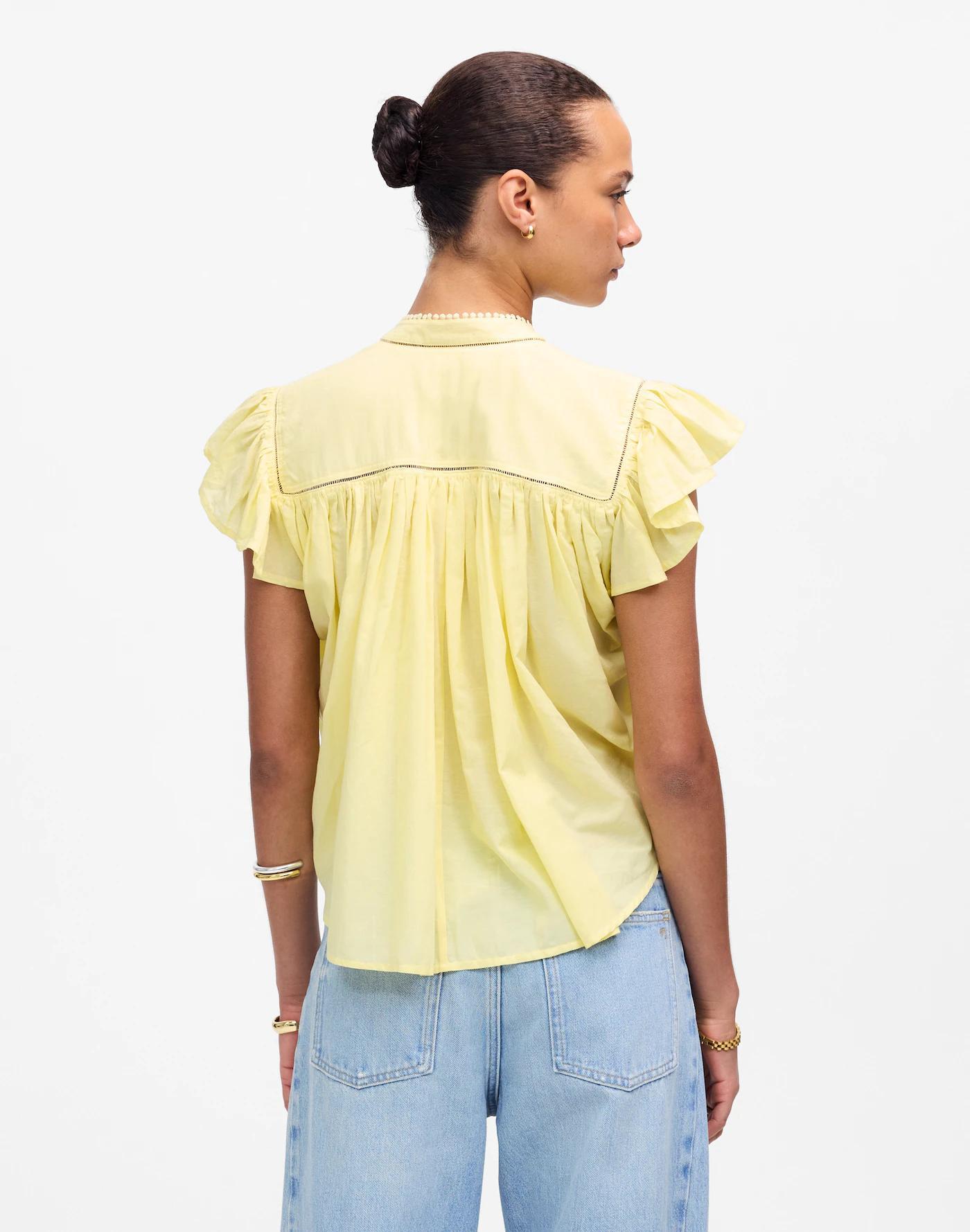 Shirred Lace-Trim Top Product Image