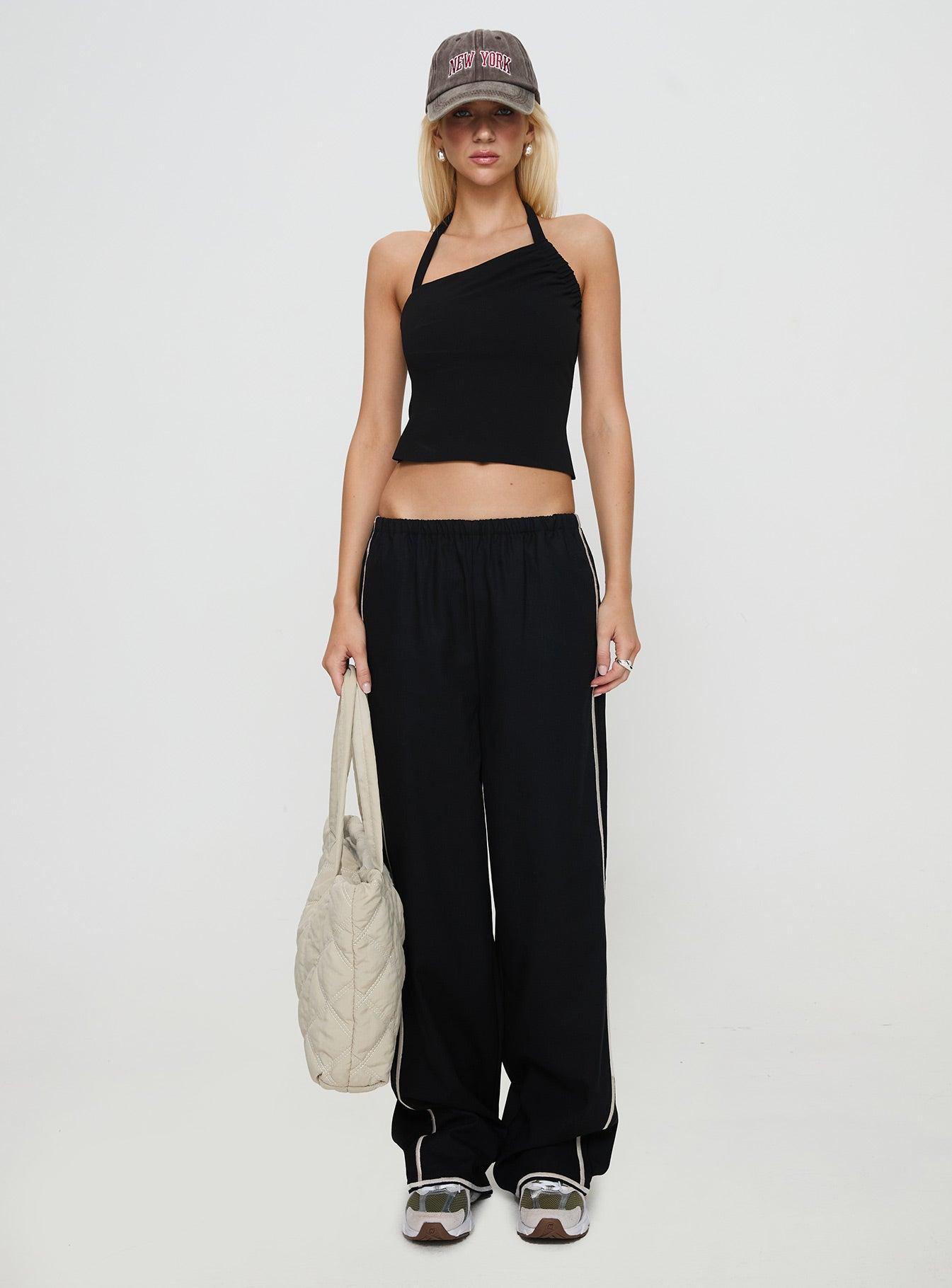 Glint Asymmetrical Top Black Product Image