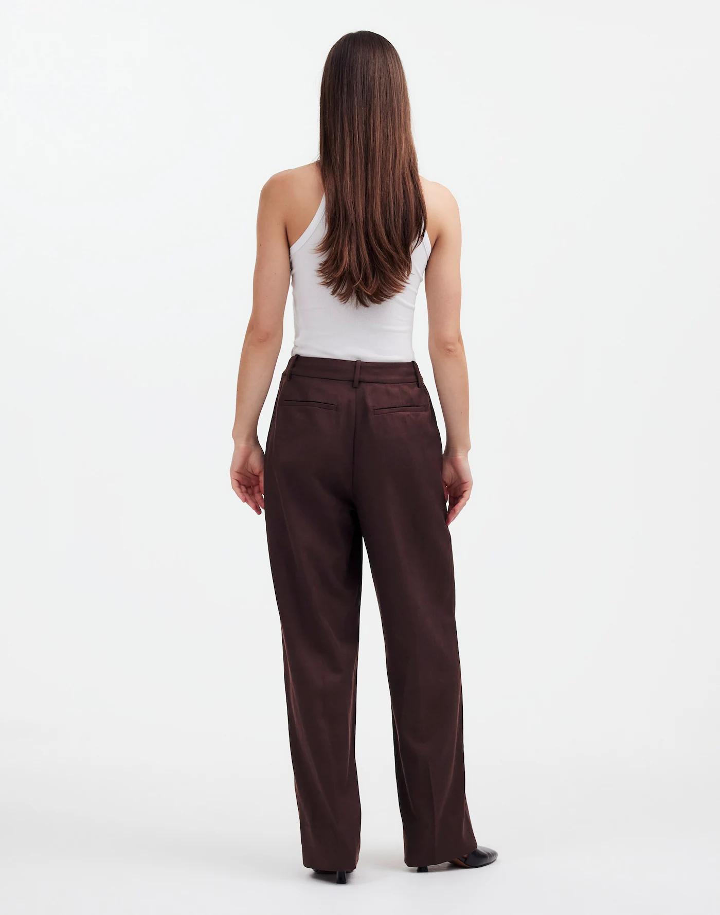 Slouchy Straight Pants in Drapey Twill Product Image