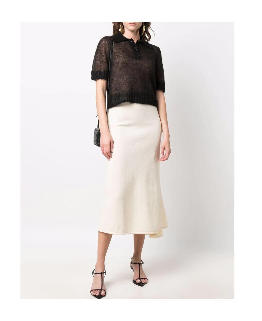 JIL SANDER Asymmetrical Midi Skirt In White Product Image