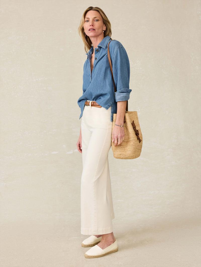 Linen Denim Oceanview Top - Coastal Cloud Wash Product Image