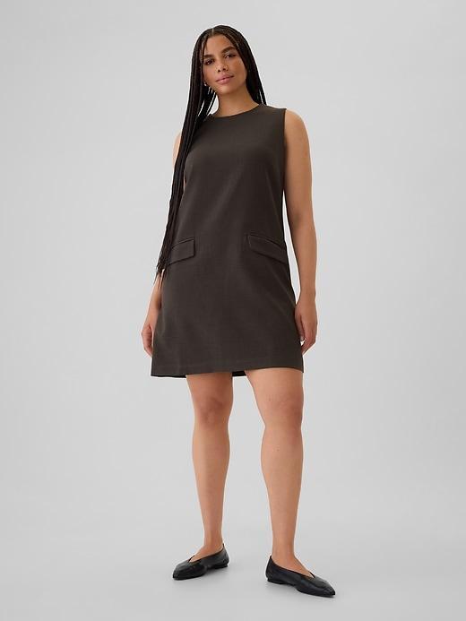 Vegan Leather Mini Shift Dress Product Image