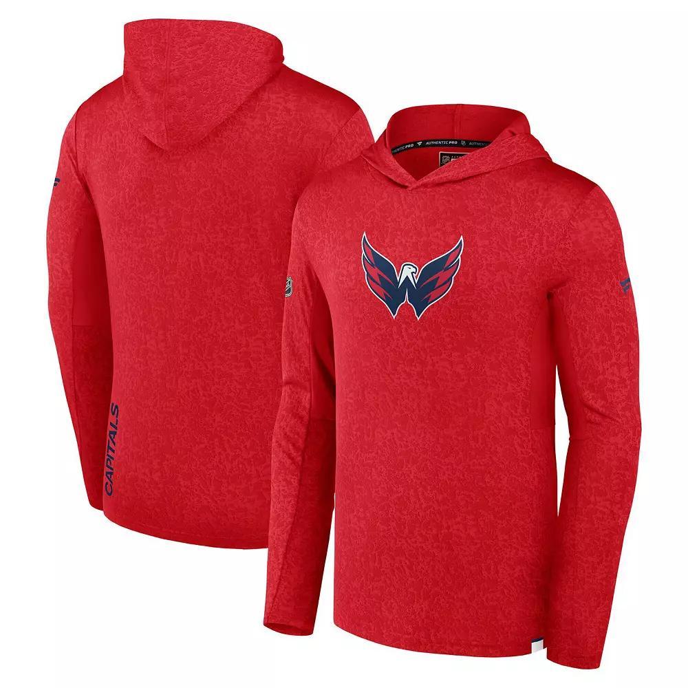Men's Fanatics Red Washington Capitals Authentic Pro Pullover Hoodie, Size: Large Product Image