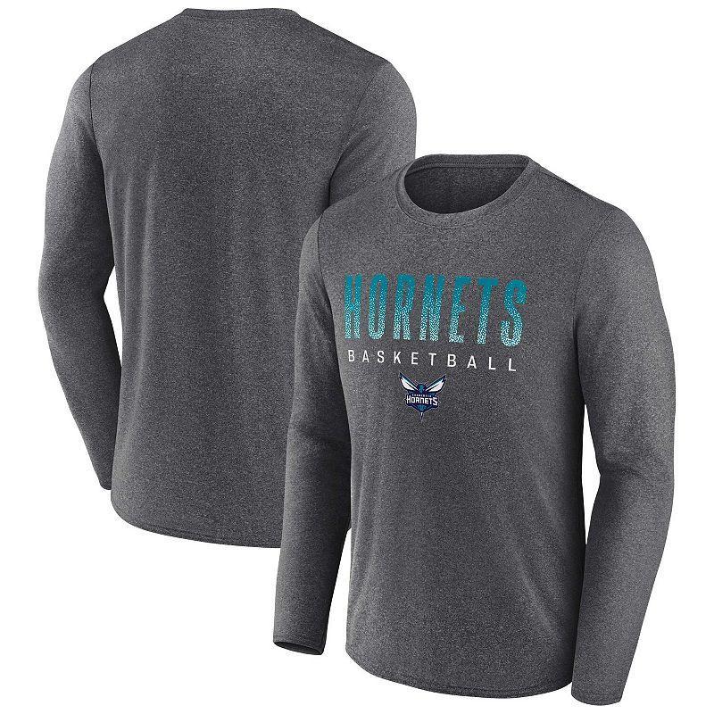 Men's Fanatics Branded Heathered Charcoal Charlotte Hornets Where Legends Play Iconic Practice Long Sleeve T-Shirt, Size: Large, Chr Charco Product Image