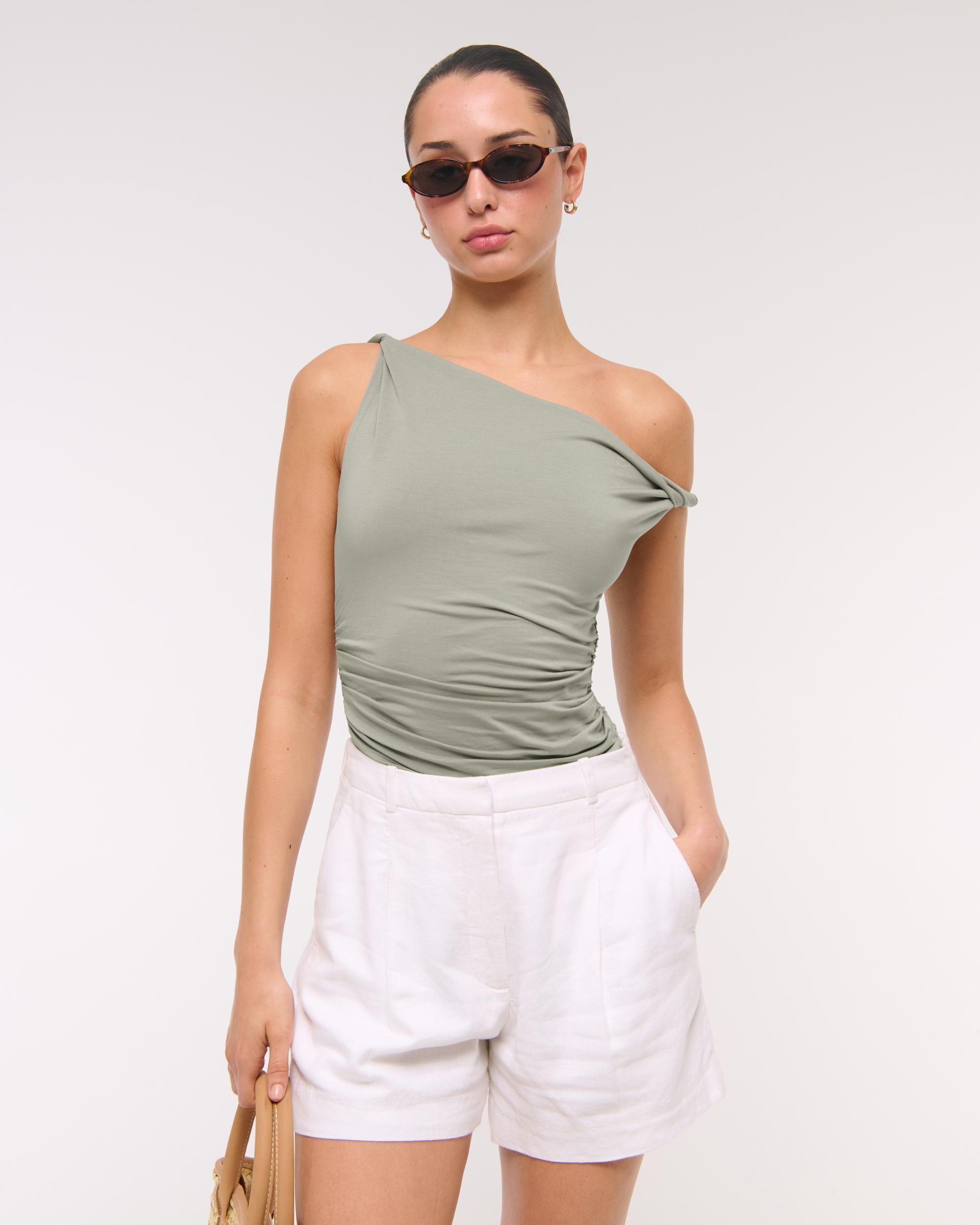 Asymmetrical Mesh Twist Top Product Image