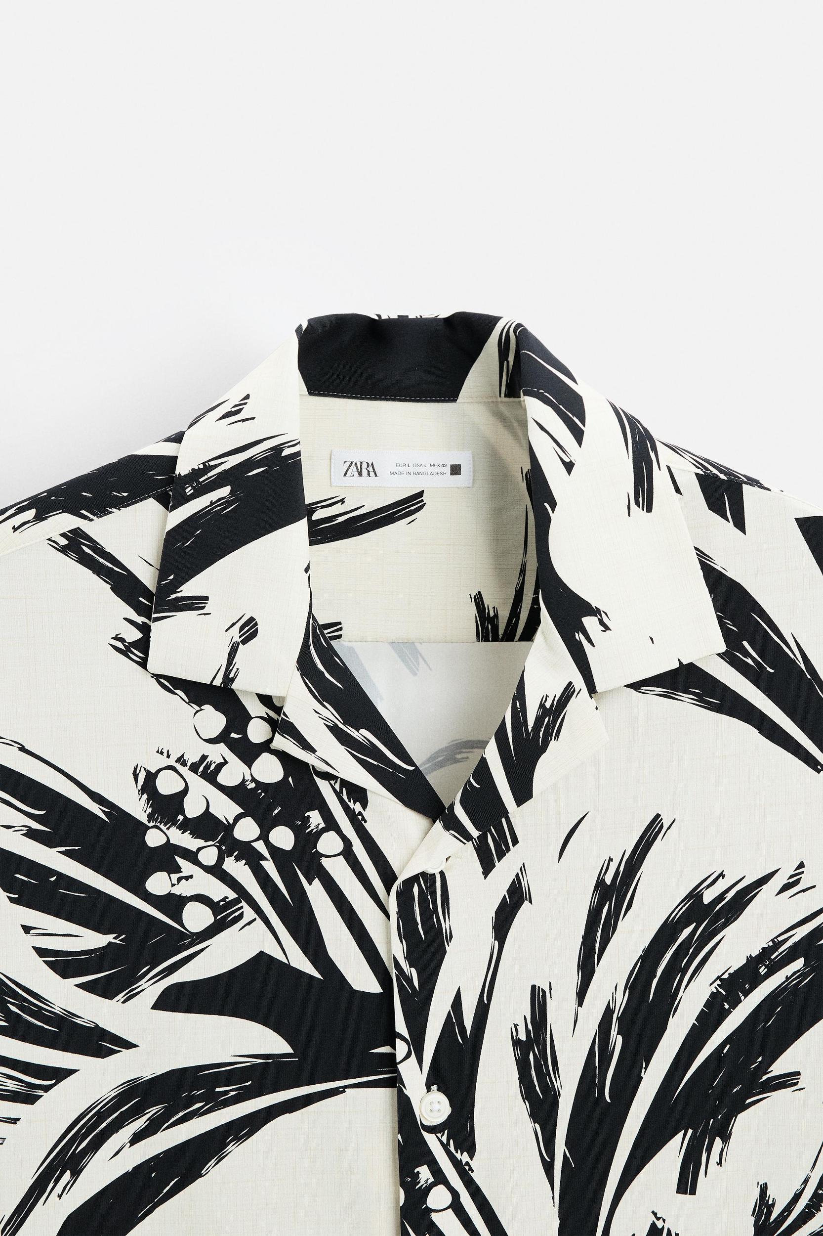 ABSTRACT PRINT STRETCH SHIRT Product Image