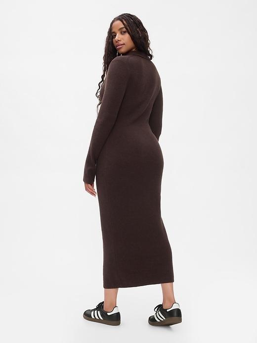 CashSoft Rib Midi Polo Sweater Dress Product Image