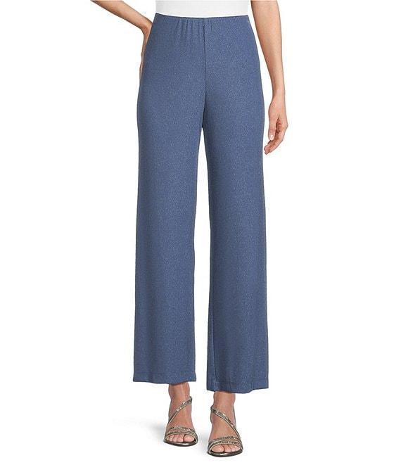 Alex Evenings Metallic Knit Wide Leg Pants Product Image