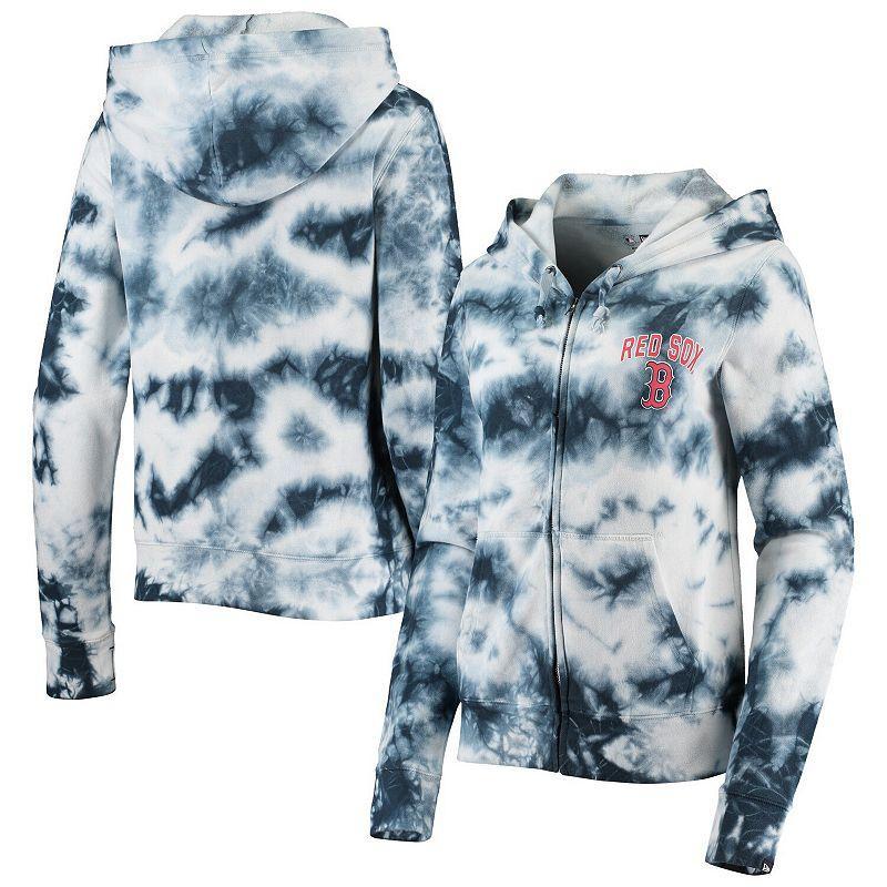 Women's New Era Navy Boston Red Sox Tie-Dye Fleece Full-Zip Hoodie, Size: 2XL, Blue Product Image