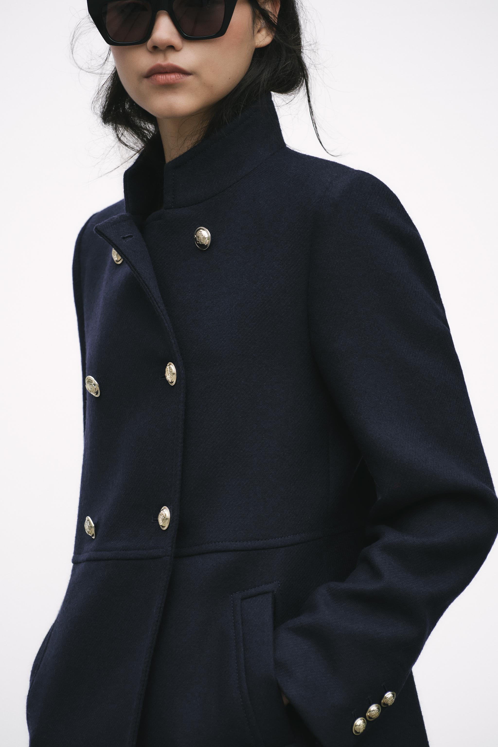 DOUBLE BREASTED WOOL BLEND COAT Product Image