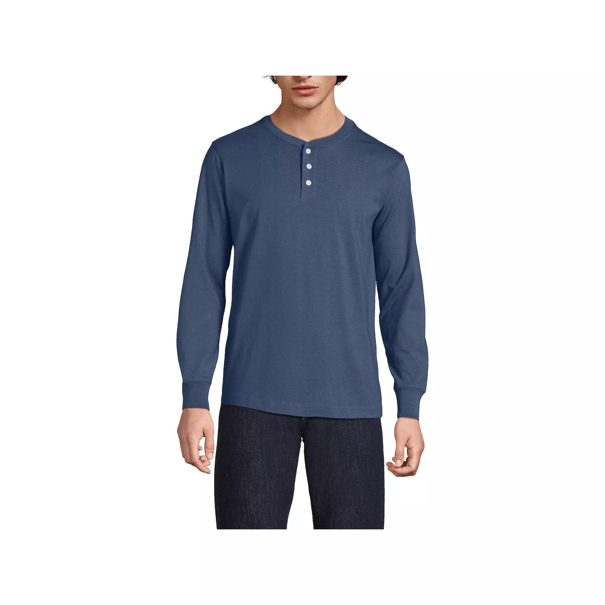 Men's Lands' End Super-T Henley,  Product Image