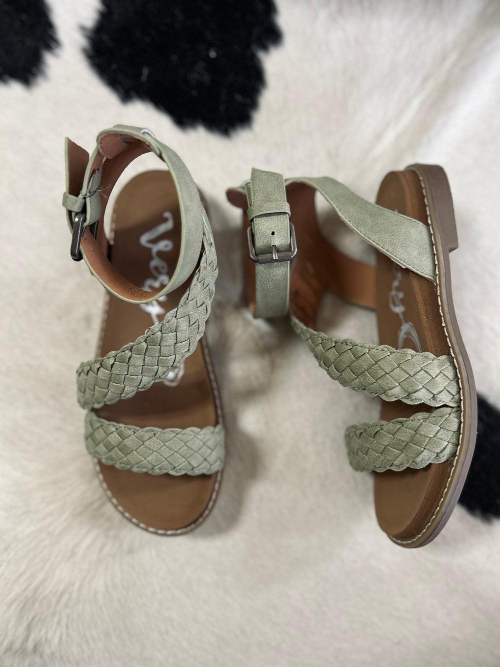 Sylvie Sage Braided Strap Sandals Product Image