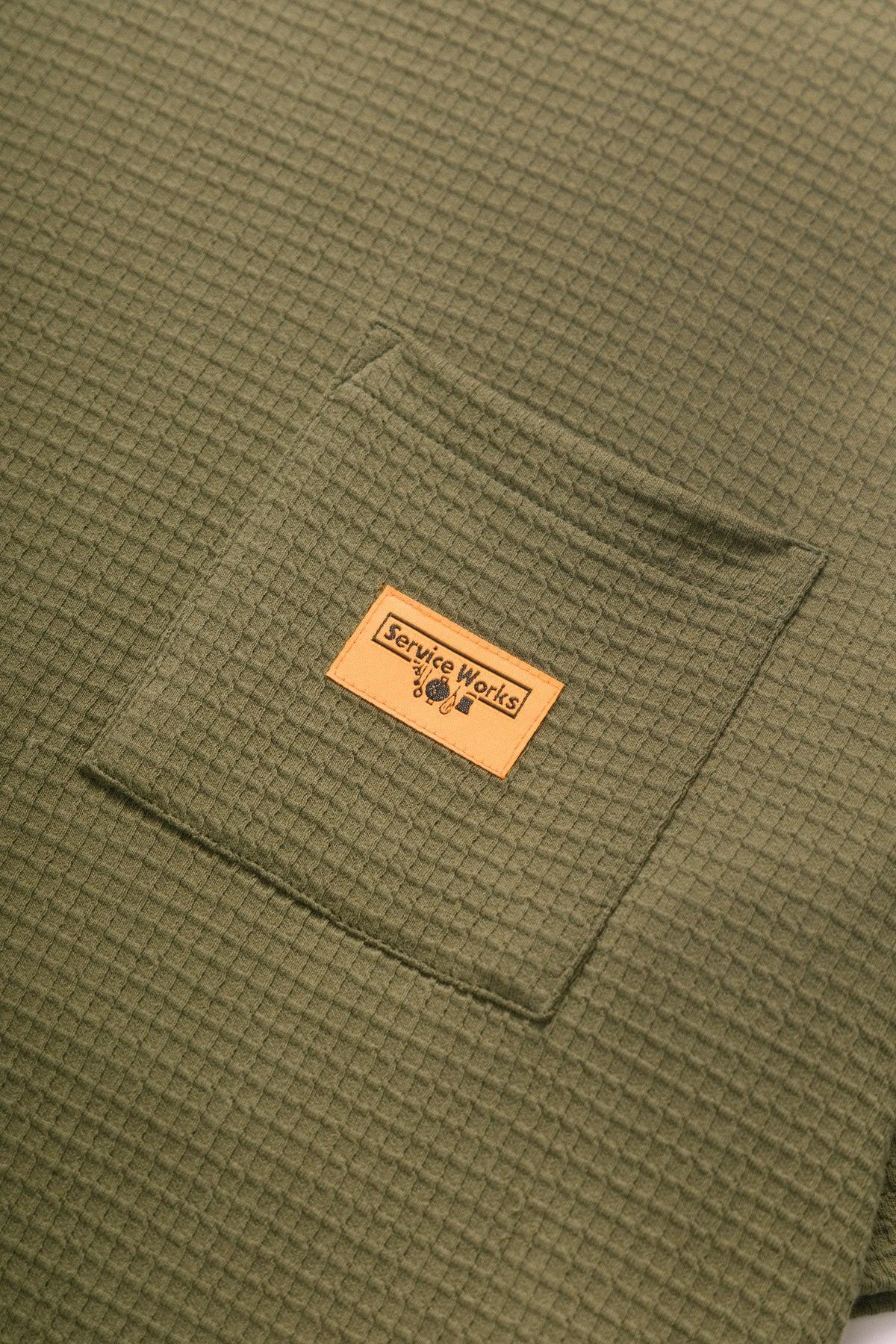 Waffle Pocket Tee - Olive Product Image