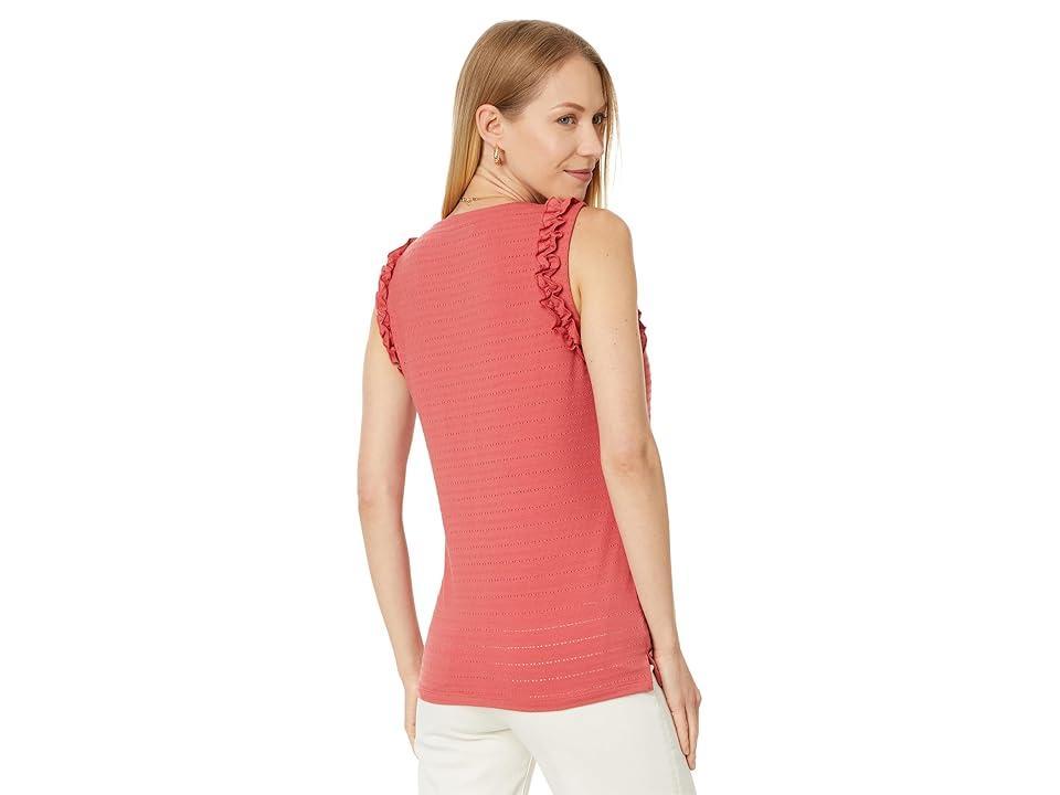 Tommy Hilfiger Sleeveless Ruffle Tank (Bright ) Women's Clothing Product Image