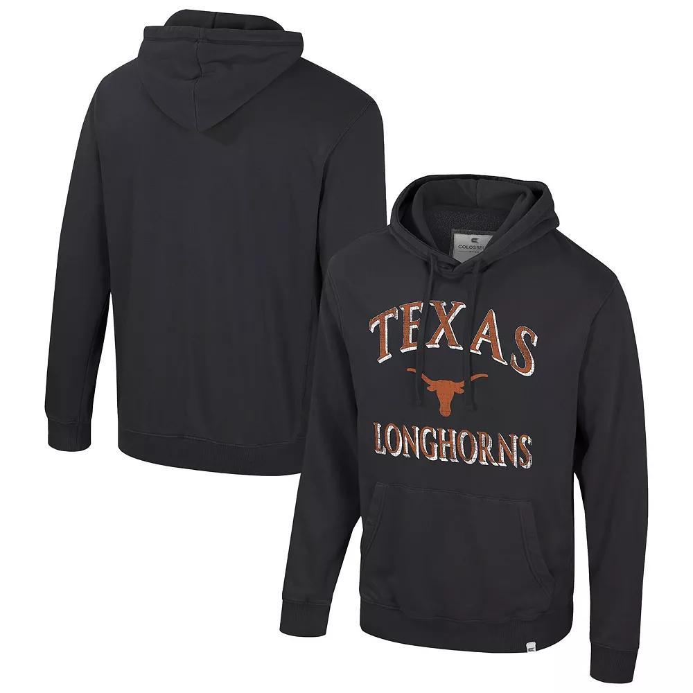 Men's Colosseum Black Texas Longhorns Big & Tall Cap E-Tan Pullover Hoodie,  Product Image