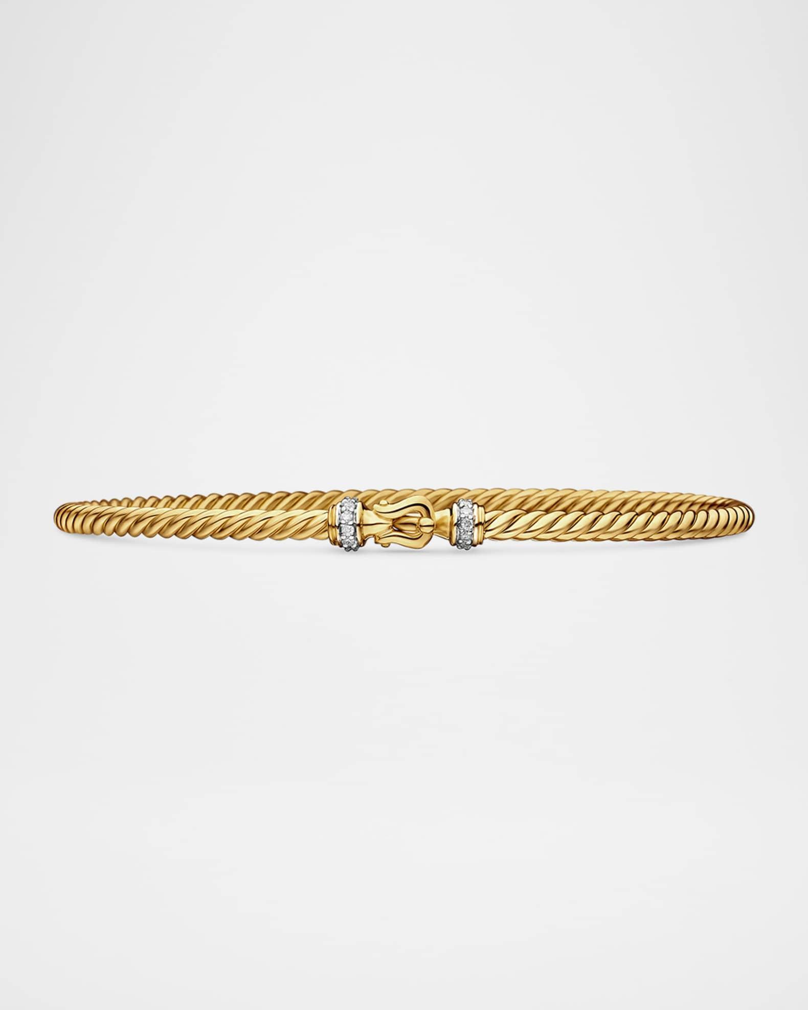Cable Bracelet with Gemstone in Silver with 14K Gold, 5mm Product Image