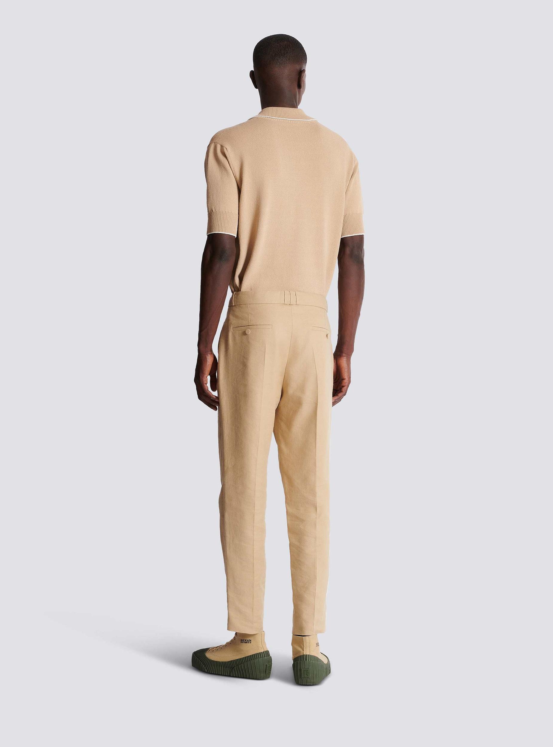 Straight-leg tailored canvas trousers Product Image