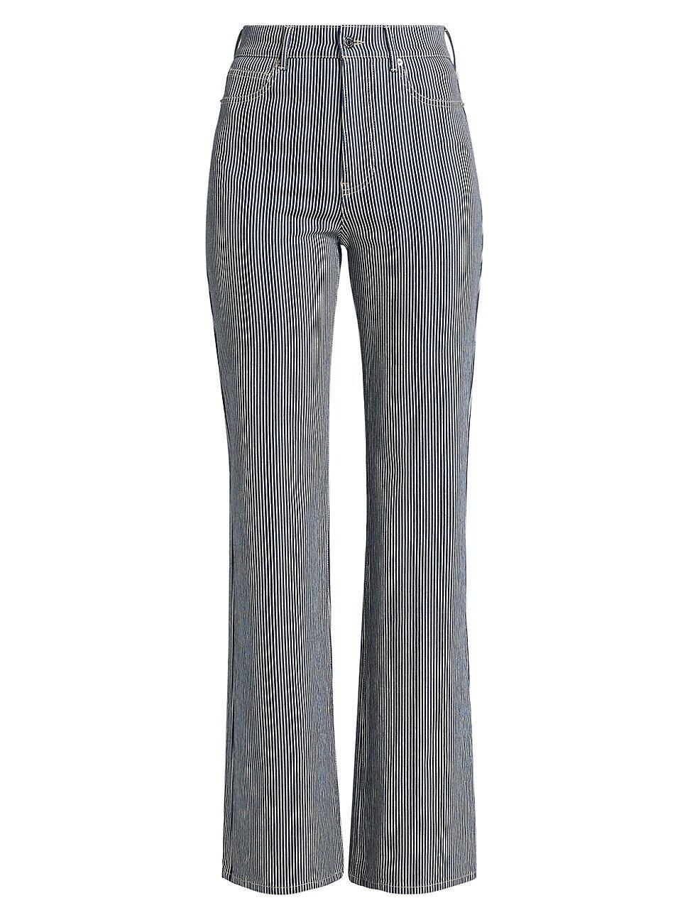 Womens Crosbie High-Rise Striped Jeans Product Image