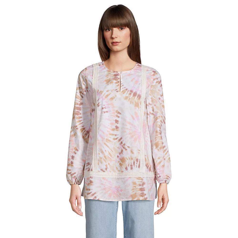 Petite Lands' End Split Neck Tunic Top, Women's,  Product Image