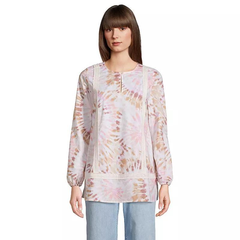 Petite Lands' End Split Neck Tunic Top, Women's,  Product Image