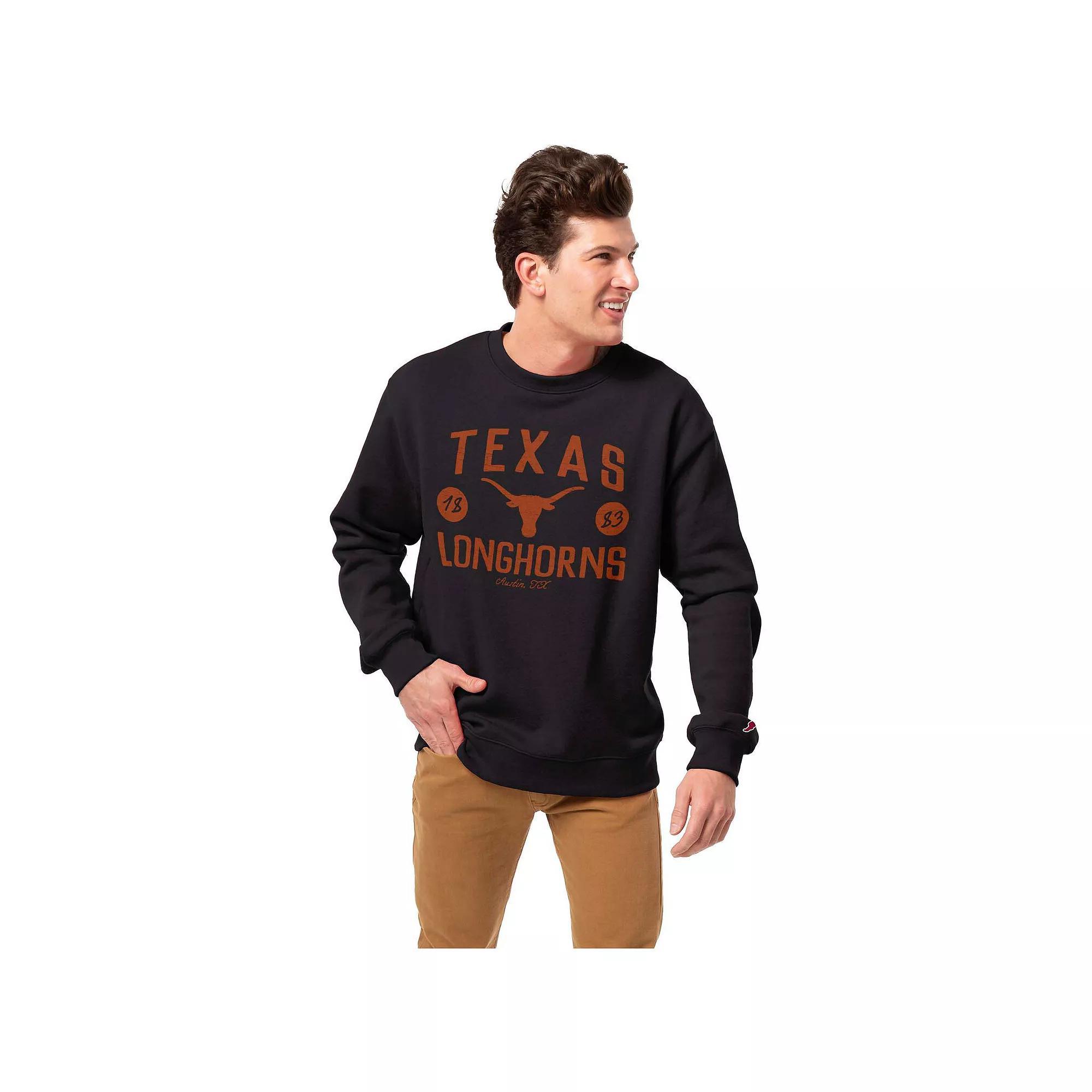 Men's League Collegiate Wear Black Texas Longhorns Bendy Arch Essential Pullover Sweatshirt,  Product Image
