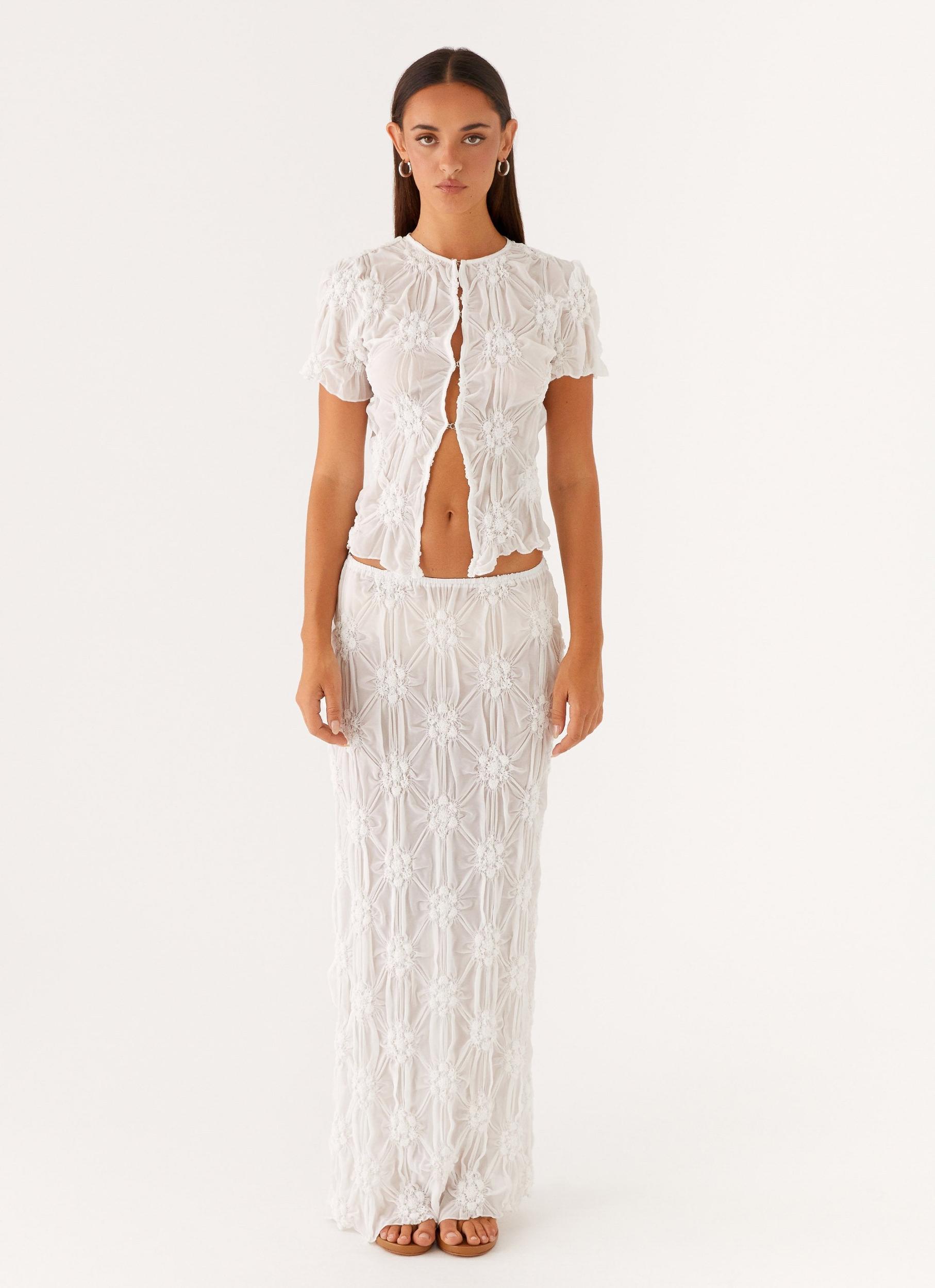 Effortlessly Low Rise Maxi Skirt - Ivory Product Image