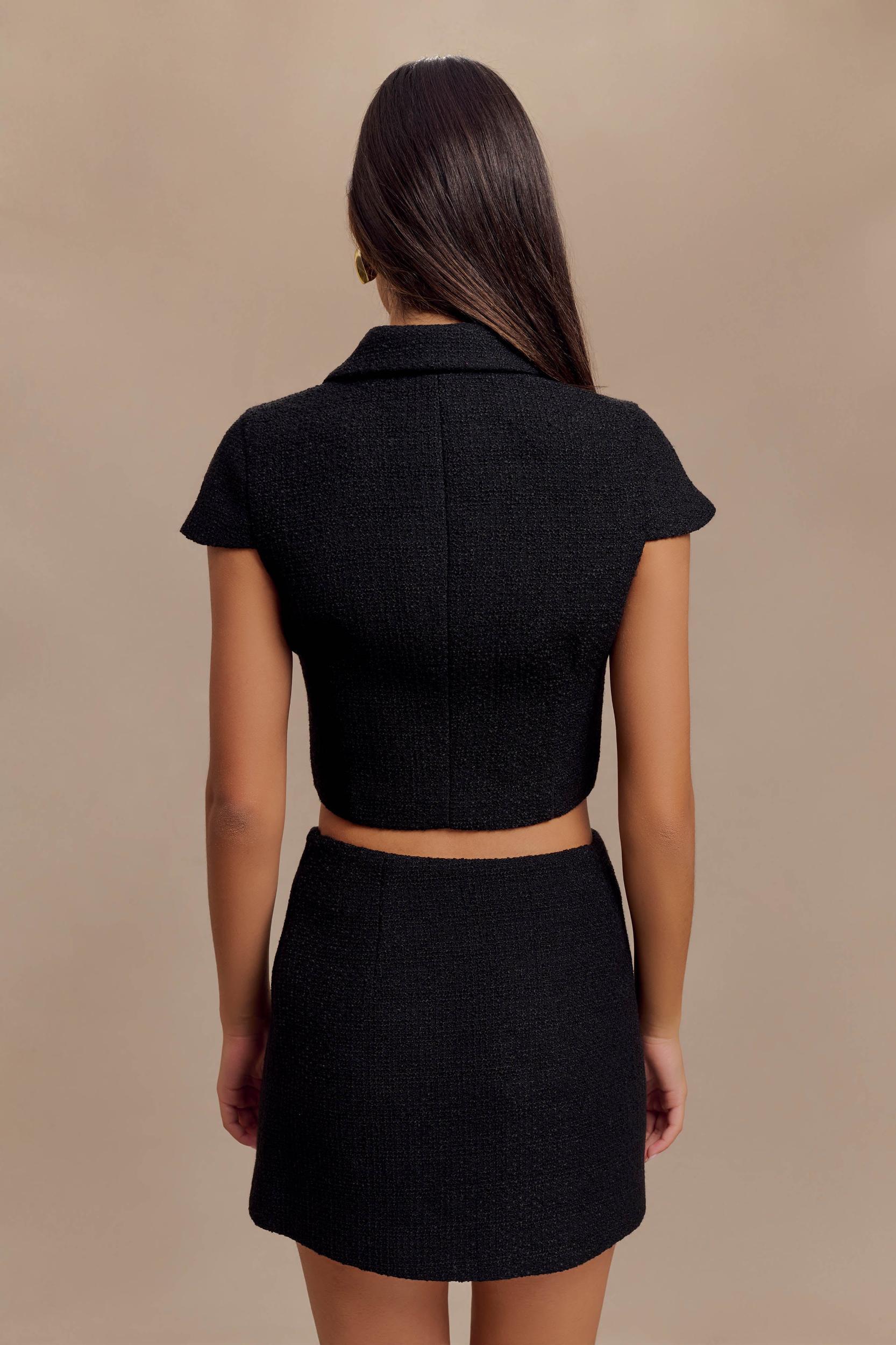 Parisa Boucle Button Up Top - Black Product Image