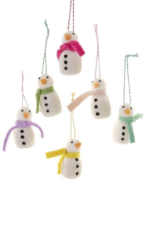 Merry & Bright Snowman Ornaments Set Of 6 Product Image