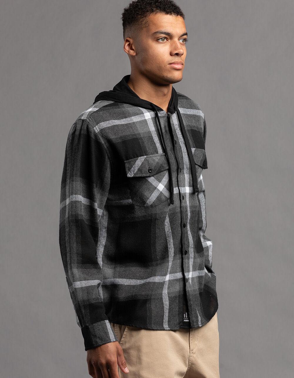 RSQ Mens Plaid Hooded Flannel Product Image