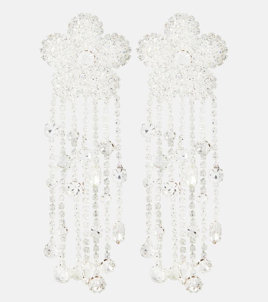 MAGDA BUTRYM Floral Crystal-embellished Earrings In Silver Product Image