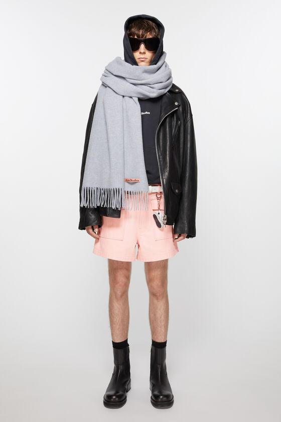 Fringe wool scarf - oversized Product Image