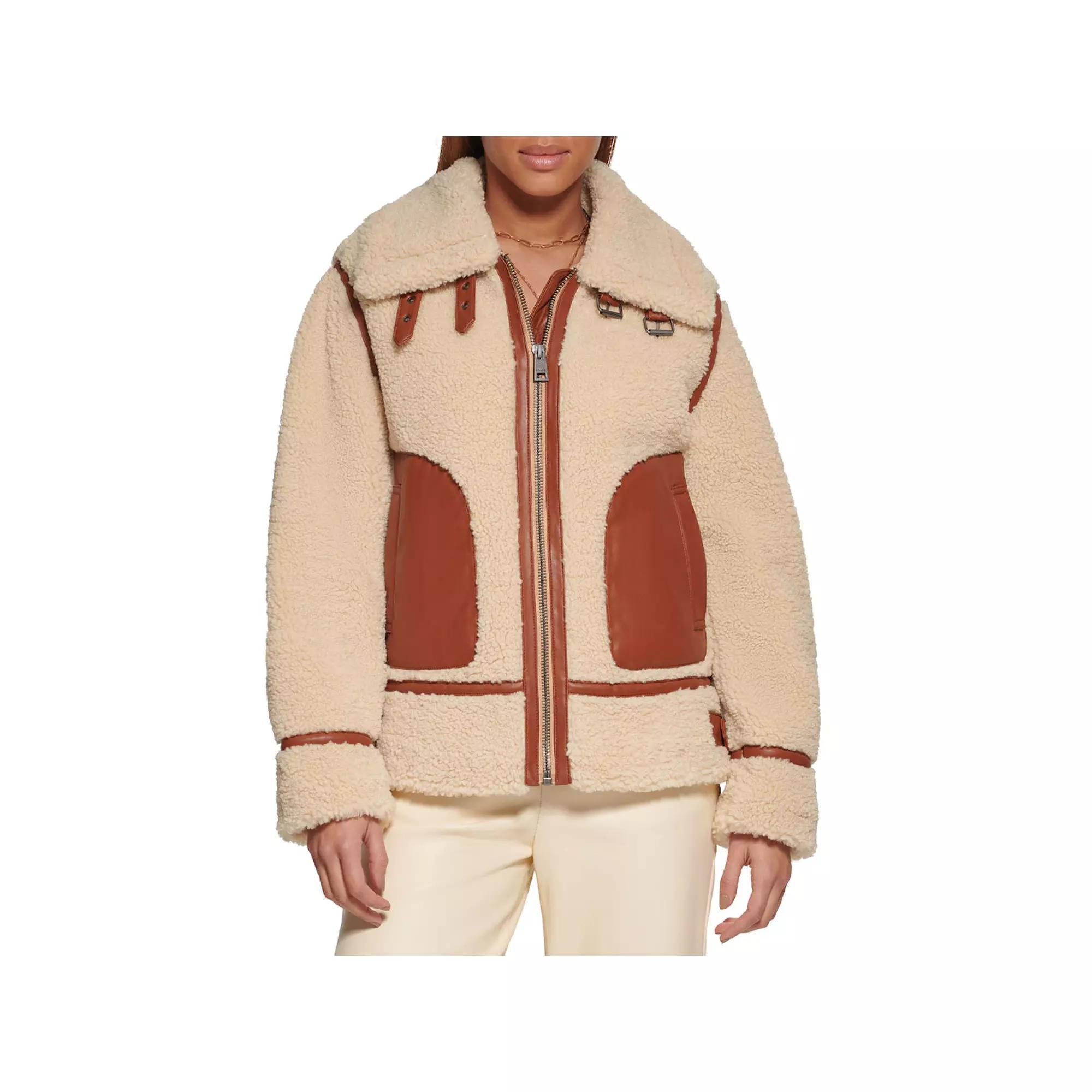 Women's Levi's® Faux Shearling Moto Jacket, Size: Medium, Brown Product Image