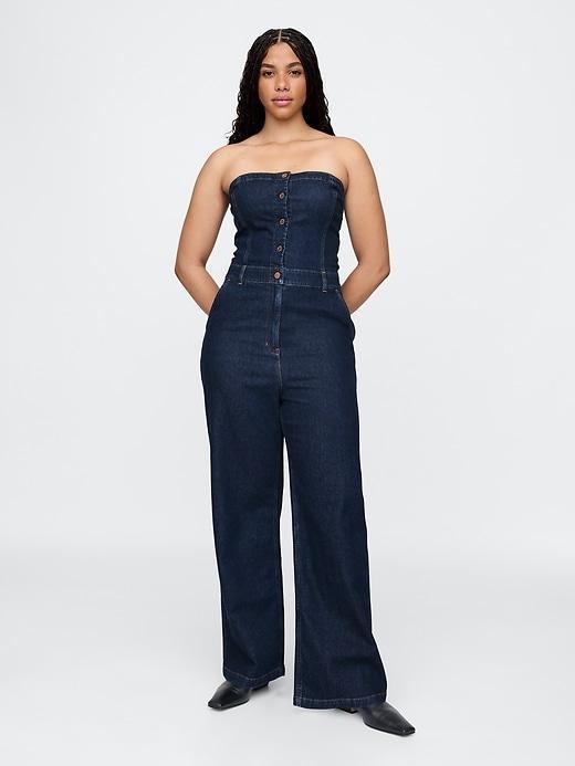 Strapless Denim Jumpsuit Product Image