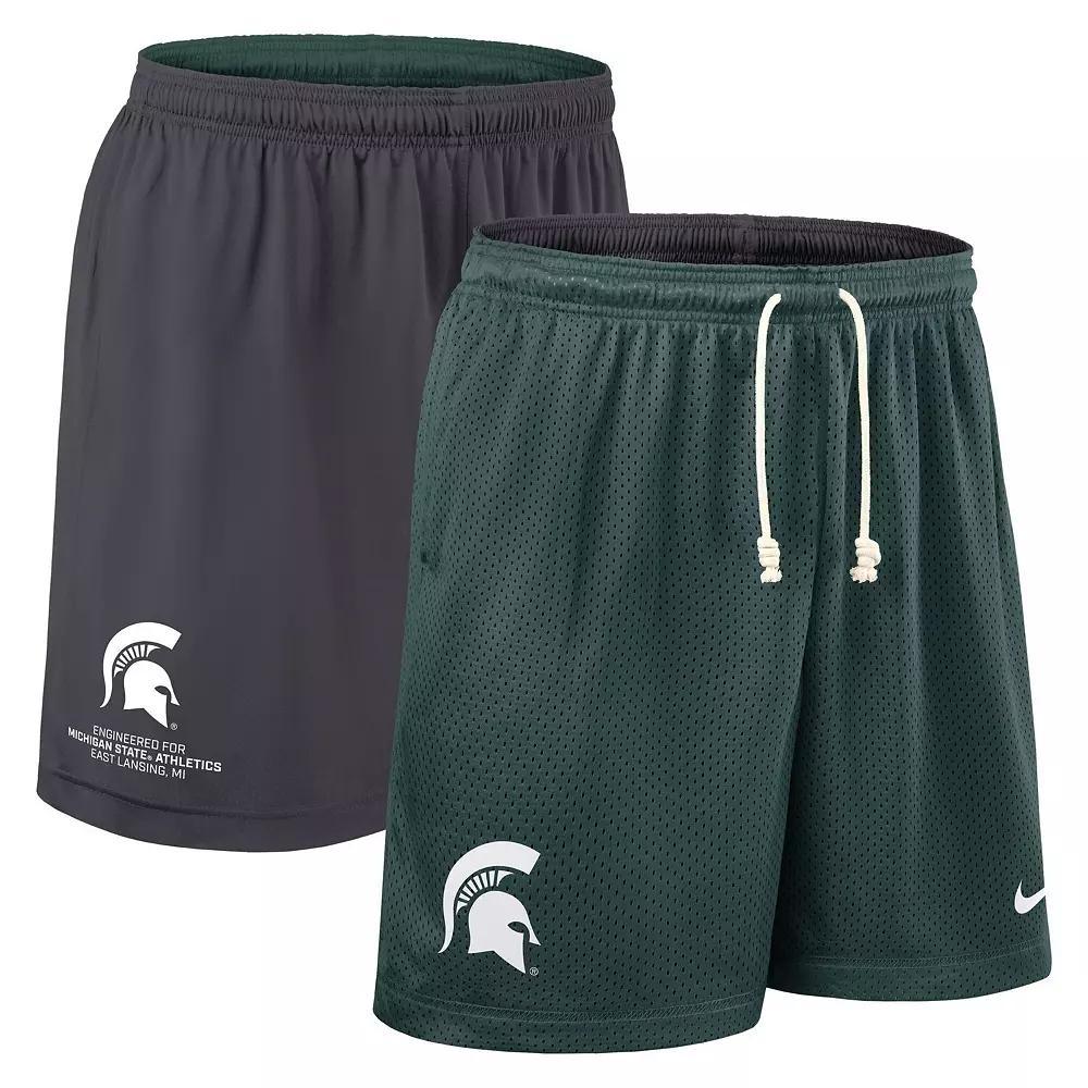 Men's Nike Green/Charcoal Michigan State Spartans 2025 Sideline Reversible Performance Shorts,  Product Image