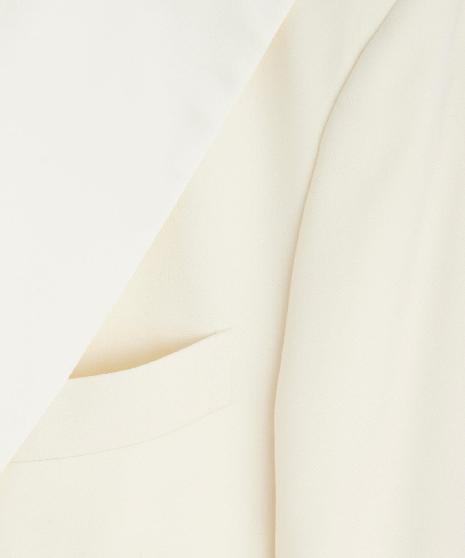 Italian Wool Double-Breasted Tuxedo in Ivory Product Image