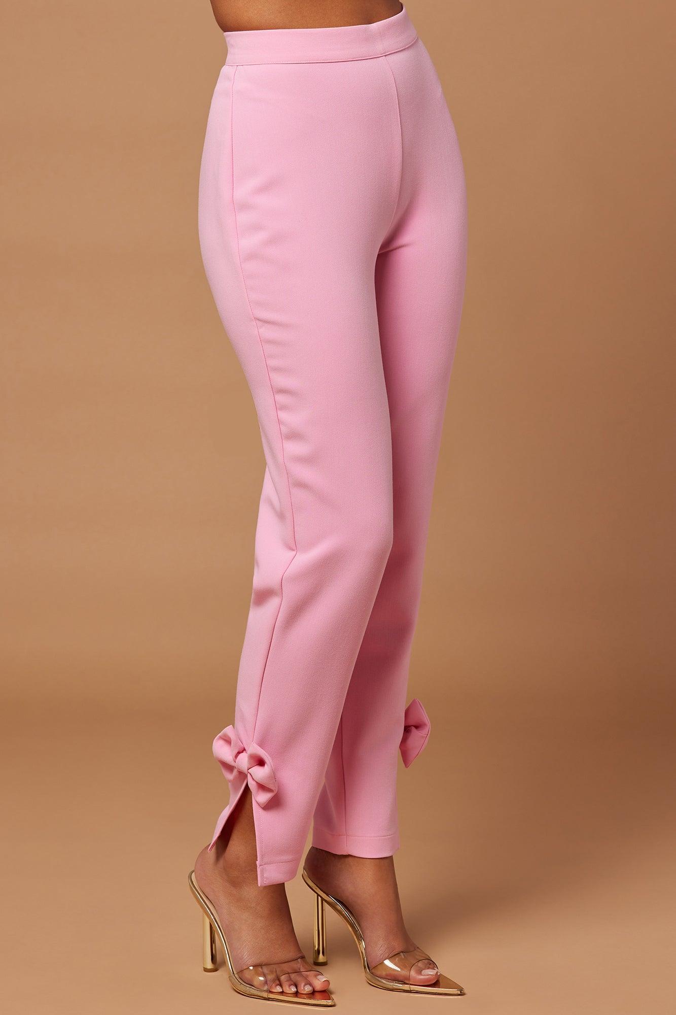 Alana Bow Pant - Pink Product Image