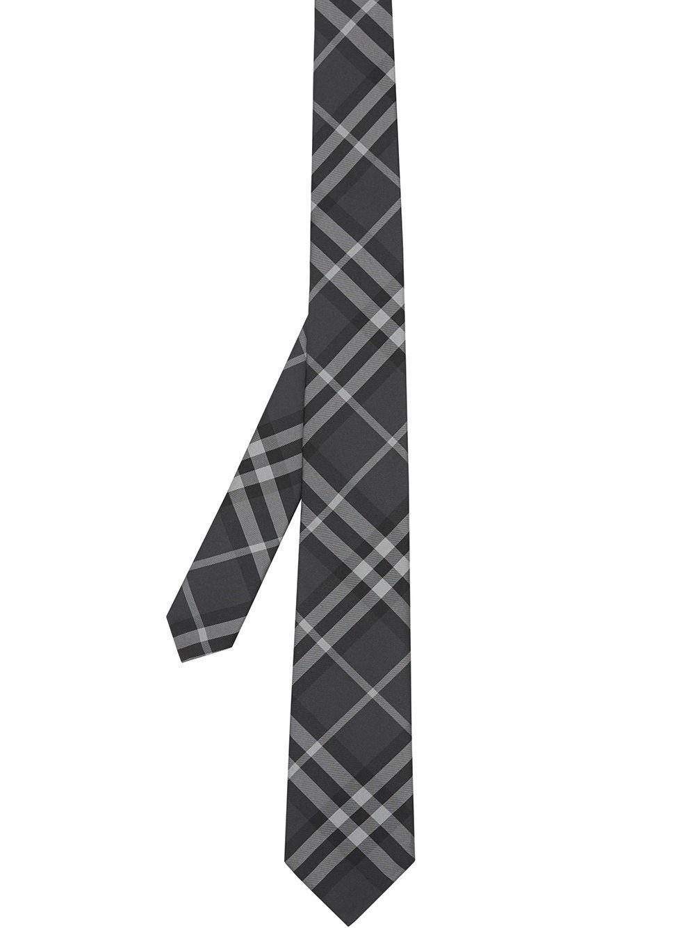 BURBERRY Classic Cut Vintage Check Silk Tie In Charcoal Product Image