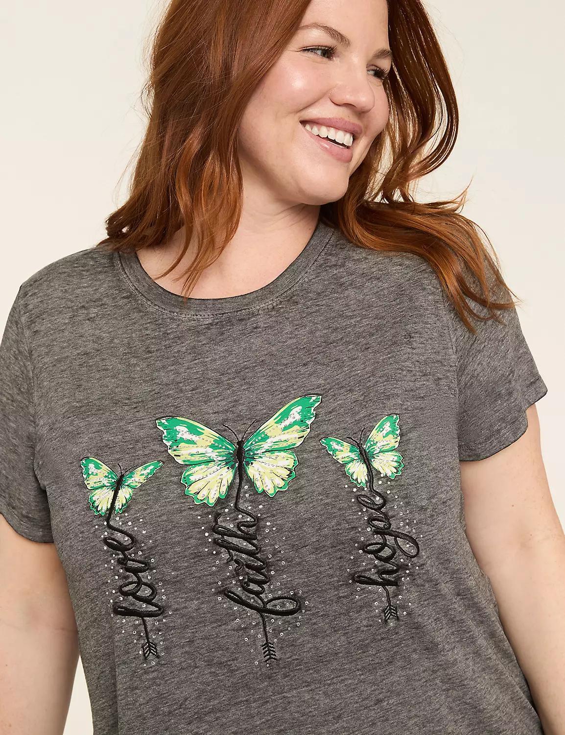 Embellished Love Faith Hope Dolman-Sleeve Graphic Tee Product Image