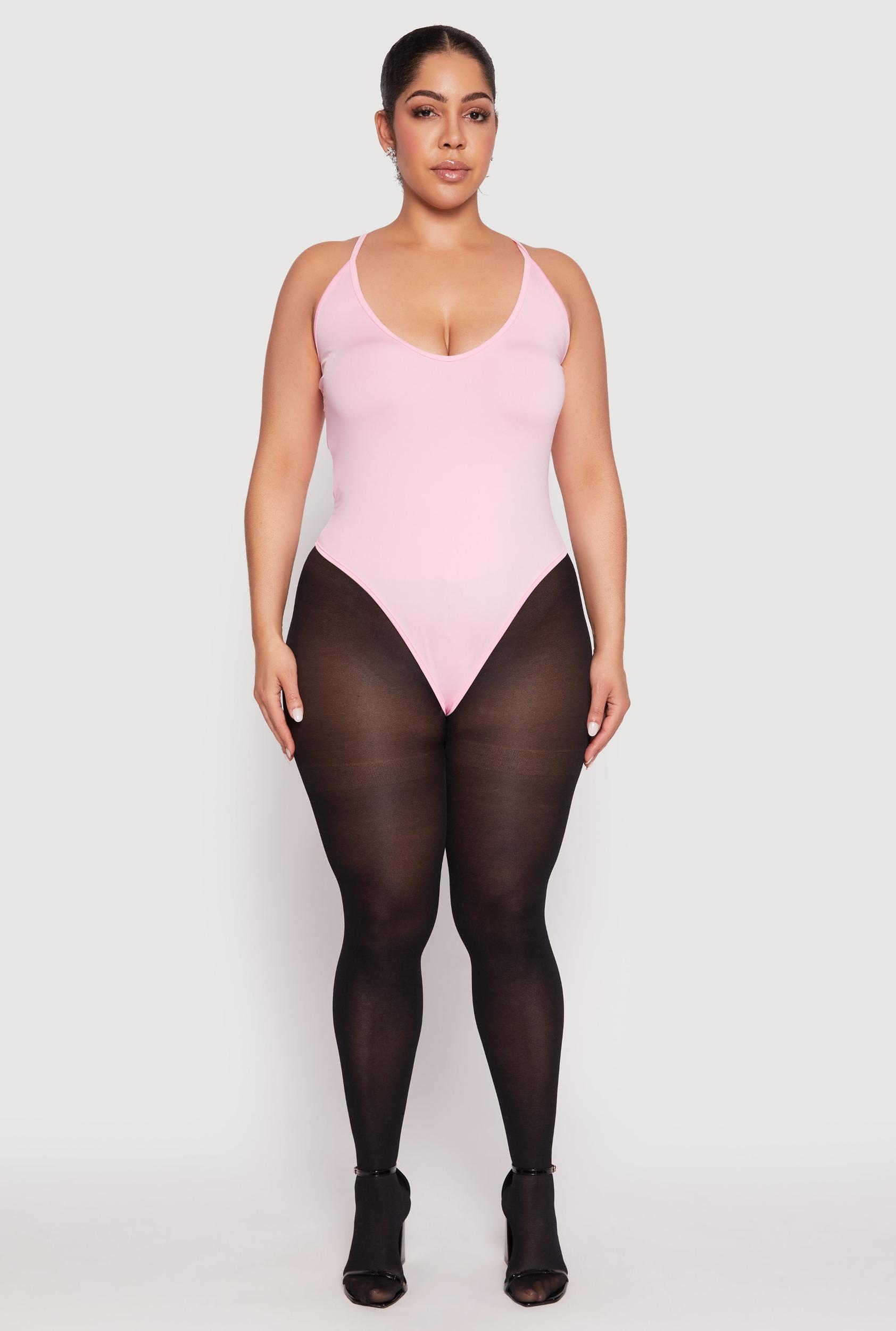 Womens Plus Size Daisy Plunge Bodysuit Product Image