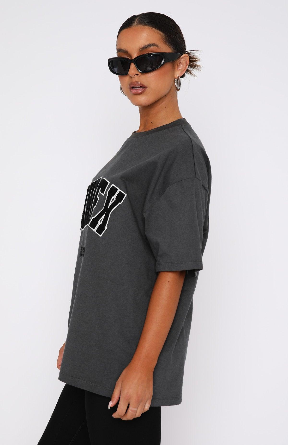 Give It Away Oversized Tee Charcoal Product Image