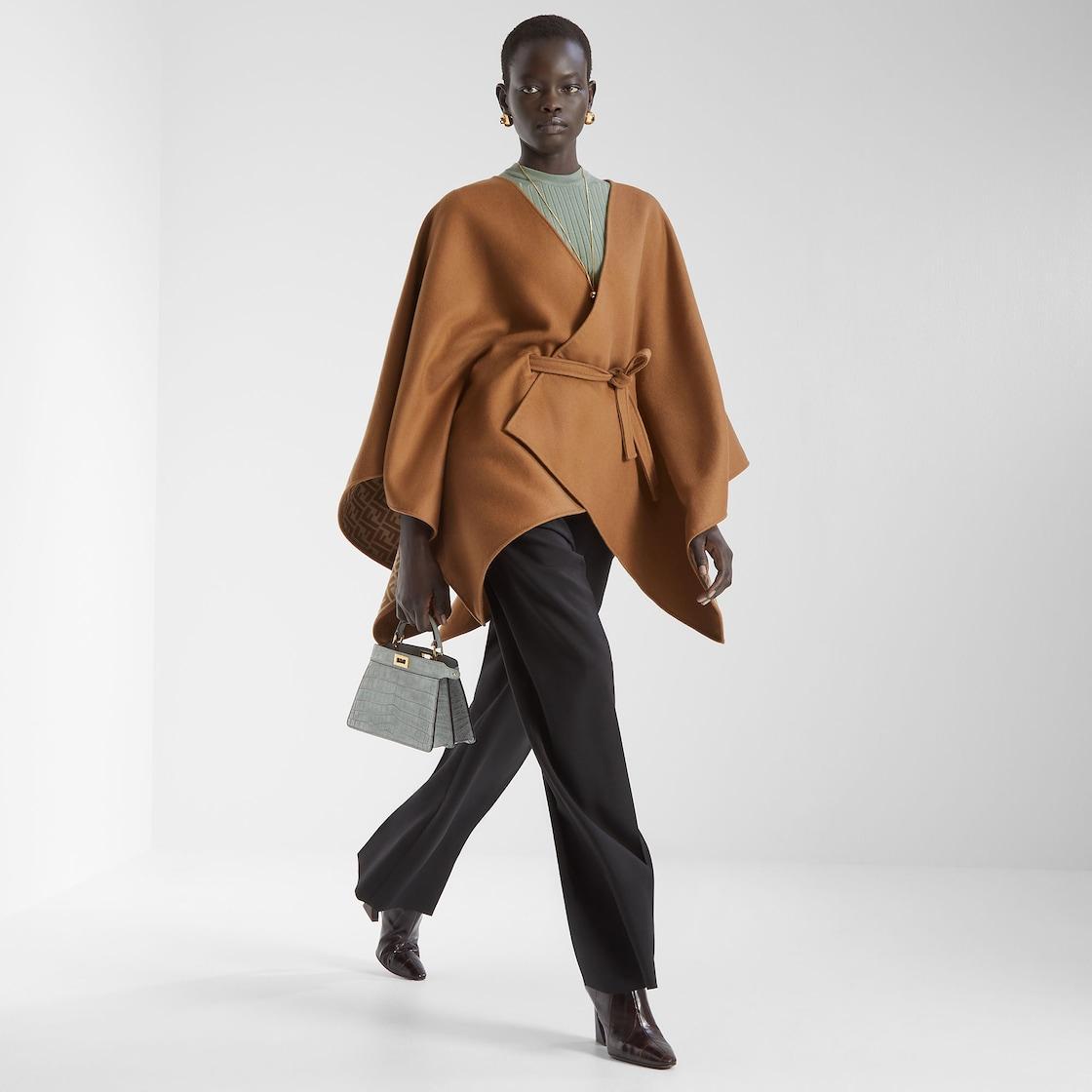 PonchoCamel-color wool, cashmere and silk poncho Product Image