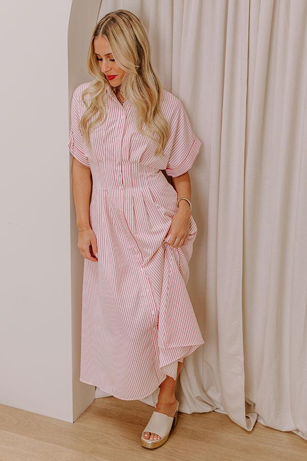 Sunlit Stroll Stripe Maxi Dress in Pink Product Image