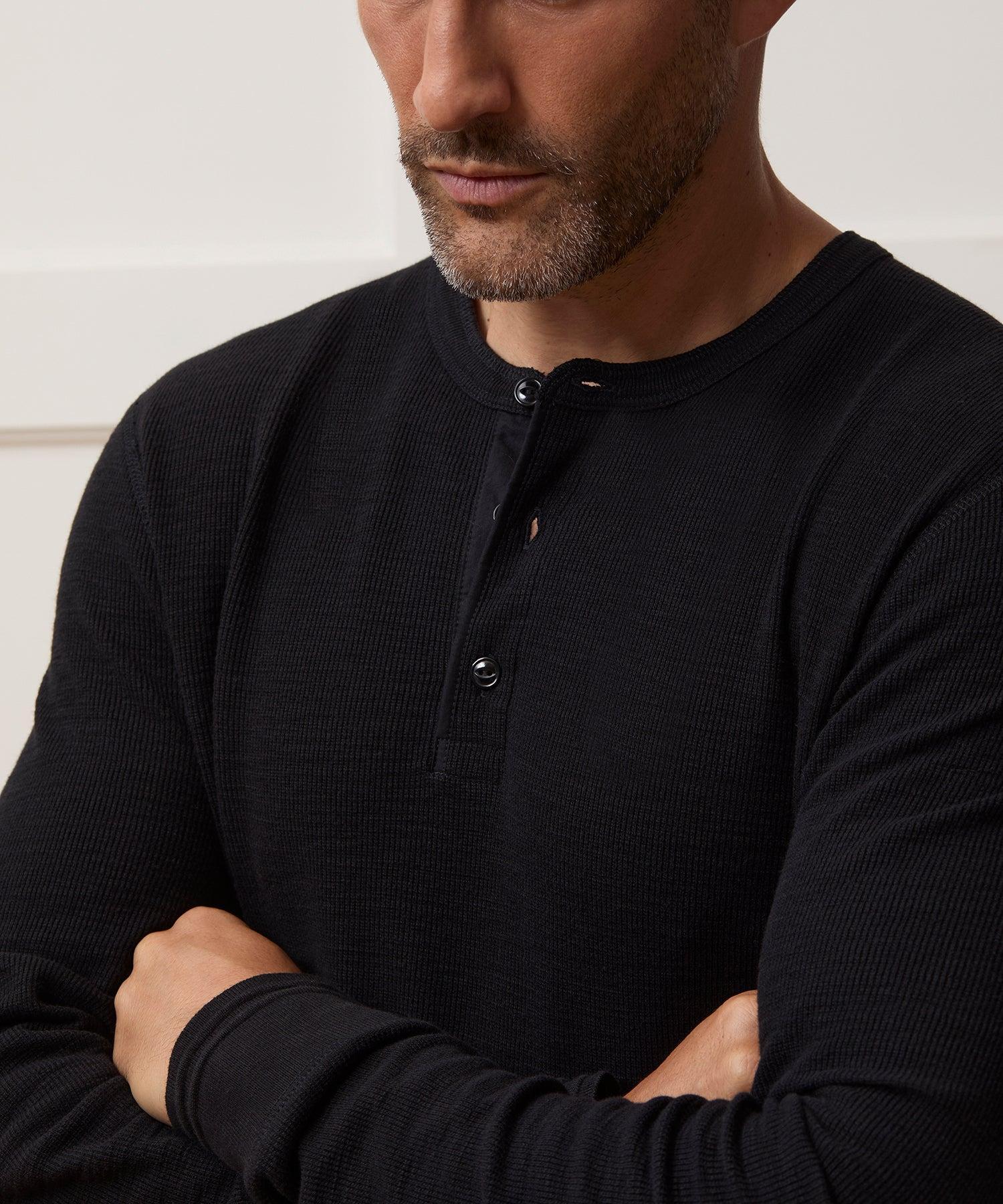 Lightweight Mini Waffle Henley Product Image