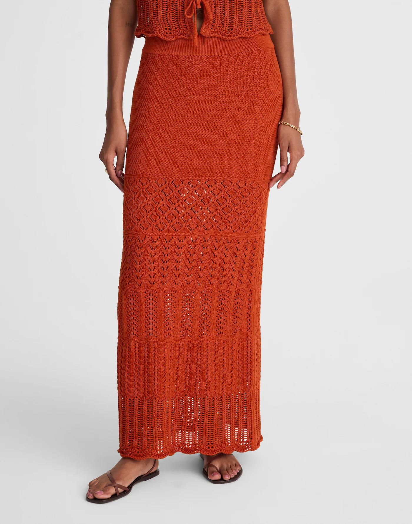 Pointelle-Stitch Maxi Skirt Product Image